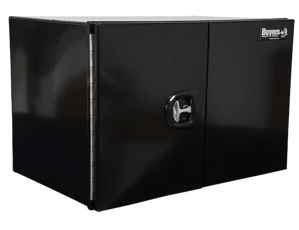 Pro Series Black Smooth Aluminum Underbody Truck Tool Box with Barn Door Series