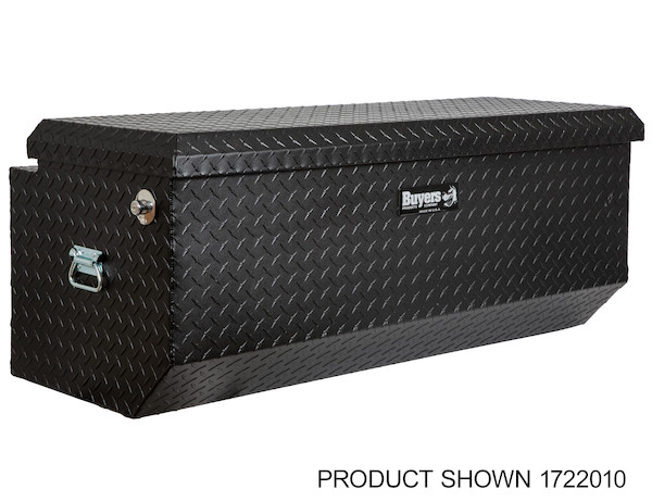 Textured Matte Black Diamond Tread Aluminum All-Purpose Chest with Angled Base