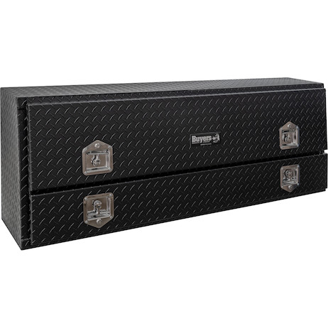 Matte Black Diamond Tread Aluminum Pick-Up Truck Contractor With Lower Door Topsider Truck Tool Box Series