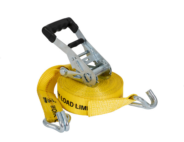 30 Foot Commercial Grade Ratchet Tie Down with Double J-Hooks