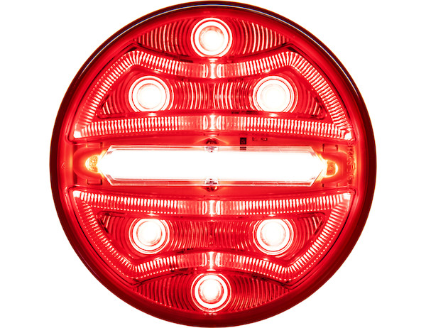 4 Inch Round Stop/Turn/Tail + Backup Combination Light with Light Stripe LED Tubes