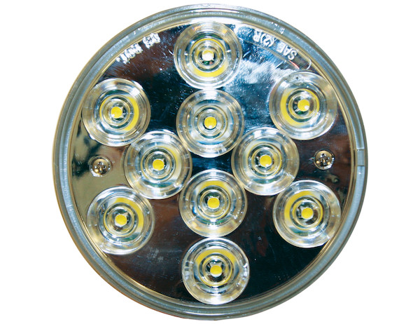 All Star 4" 12 LED Round Backup/Tail Light – White, 3 Wire, With Grommet & Wiring, LE400W12