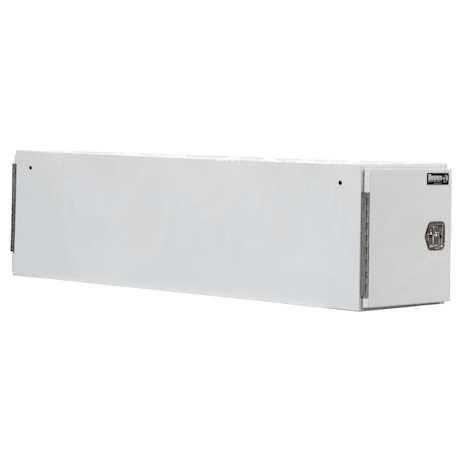 White Steel Straight Side Tunnel Truck Tool Box with Shelf