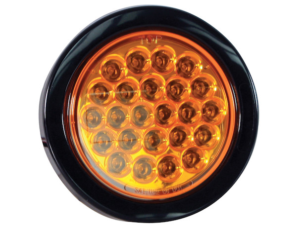2 LED Amber 4 Round Strobe Lights Metal Bracket Kits 