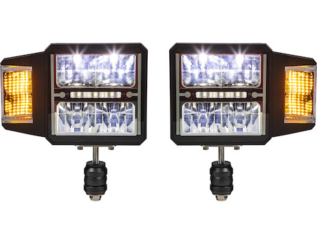 SAM Universal Heated LED Snow Plow Headlights with Multi-Mount Signal