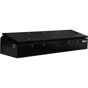 Heavy-Duty Gloss Black Steel Crossbody Wedge Truck Tool Box Series with Flip-Up Door