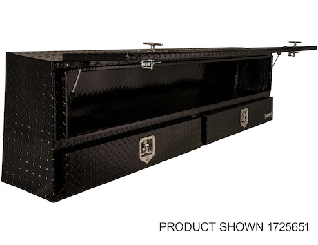 Gloss Black Diamond Tread Aluminum Contractor Truck Tool Box with Lower Drawers Series