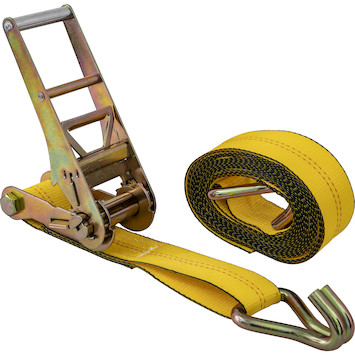 27 Foot Commercial Grade Ratchet Tie Down with Double J-Hooks