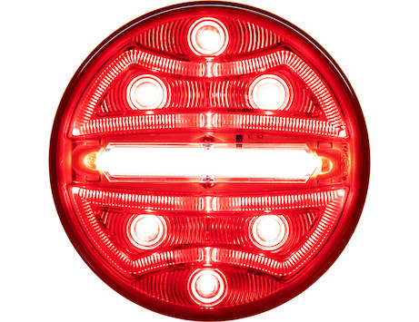 4 Inch Round Stop/Turn/Tail + Backup Combination Light with Light Stripe LED Tubes