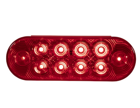 4" Inch Red 12 LED Round Stop/Turn/Tail Truck Light with stainless bezel-Qty 8 