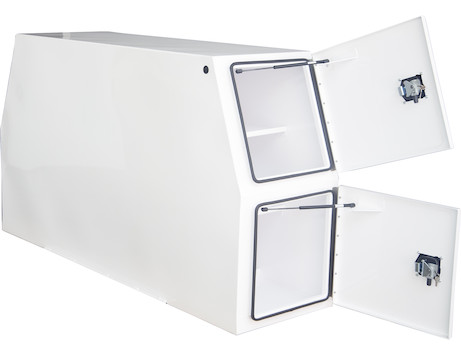 Gloss White Steel Backpack Truck Tool Box Series with Flat Floor and Compression Latches