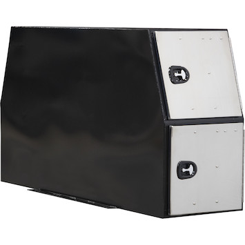 Black Steel Backpack Truck Box with Stainless Steel Door and Flat Floor