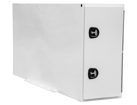 Gloss White Steel Straight Side Backpack Truck Tool Box Series with Flat Floor and Adjustable Shelving
