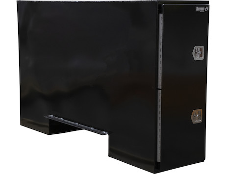 Black Steel Straight Side Backpack Truck Tool Box with Offset Floor