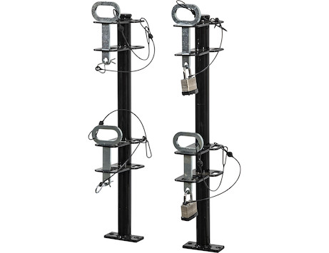 Channel Style Lockable Trimmer Racks with Padlocks
